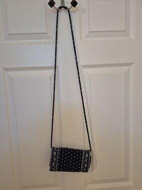 Vera Bradley Dark Blue & White Paisley Crossbody Bag